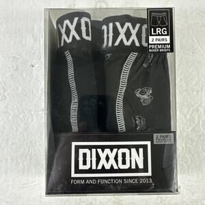 Dixxon Flannel Company Men’s LARGE Premium Boxer Briefs Black Logo 2 Pairs NIB